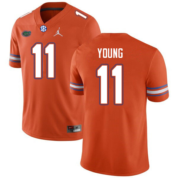 Men #11 Jordan Young Florida Gators College Football Jerseys Sale-Orange